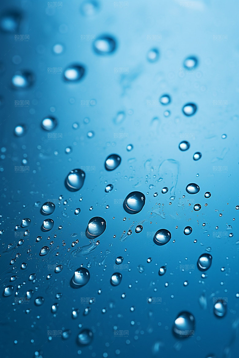 彩色雨滴水滴通透背景图