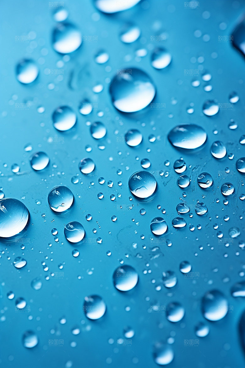 彩色雨滴通透质感背景图