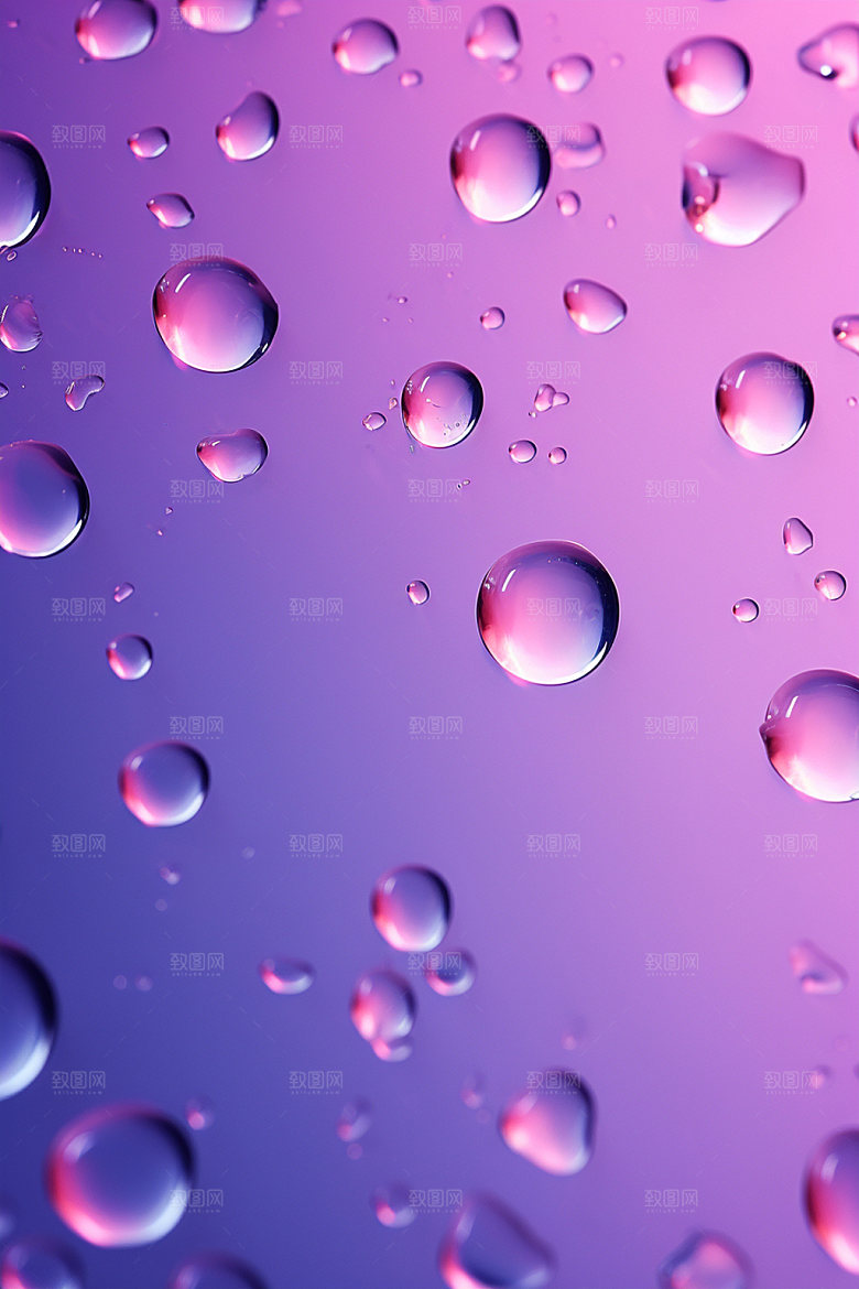 彩色雨滴元素透明背景图