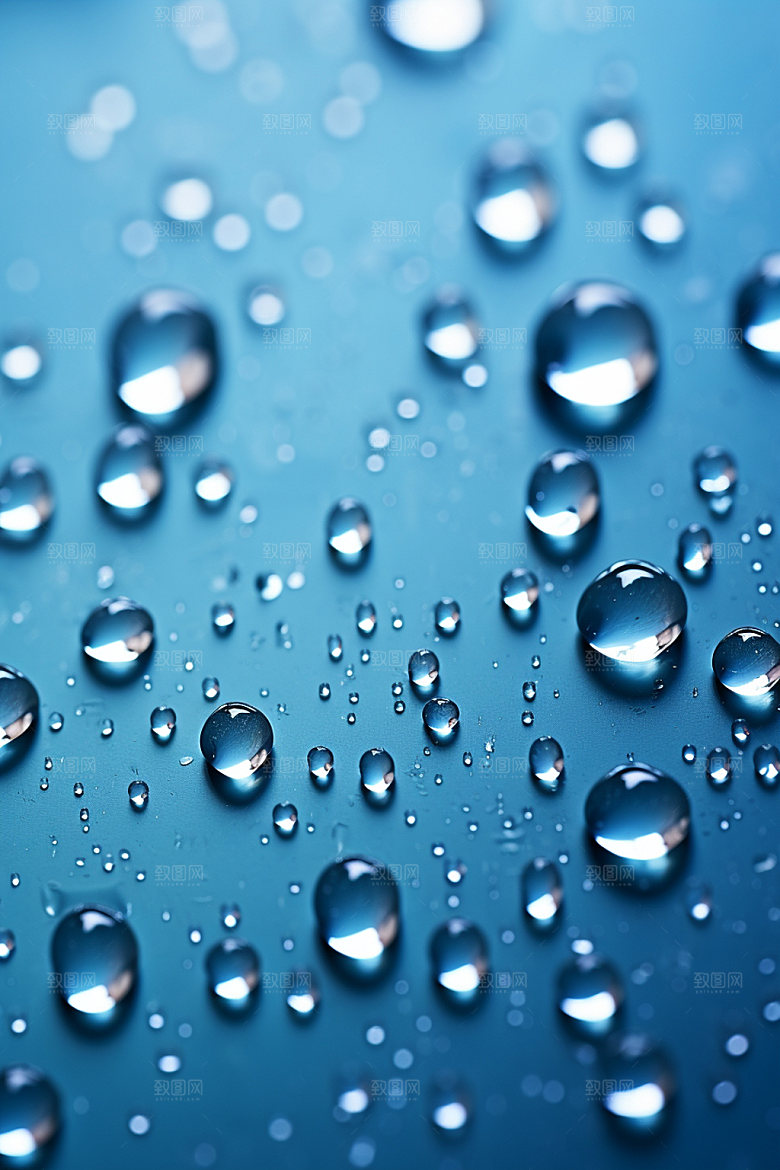 彩色雨滴水滴元素背景图