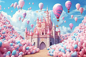 梦幻城堡彩色糖果屋效果图