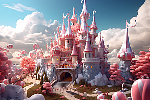 梦幻城堡幻想卡通效果图