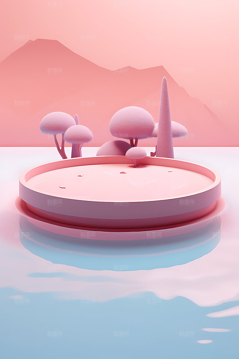 梦幻美妆3D模型展台背景