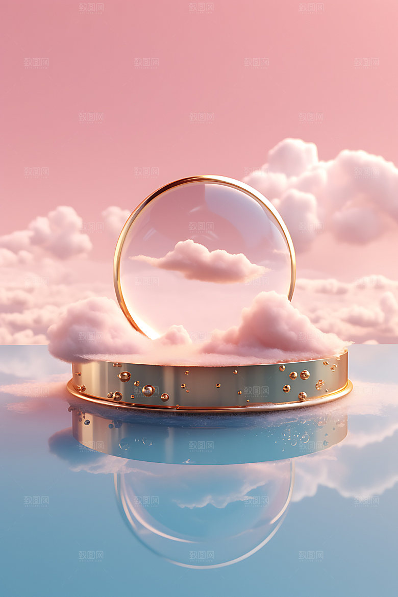 梦幻美妆广告3D背景