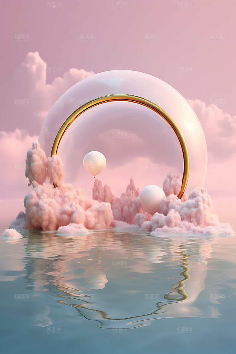 梦幻美妆广告电商背景