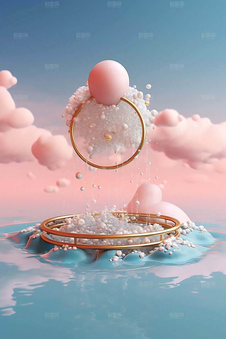 梦幻美妆立体唯美背景