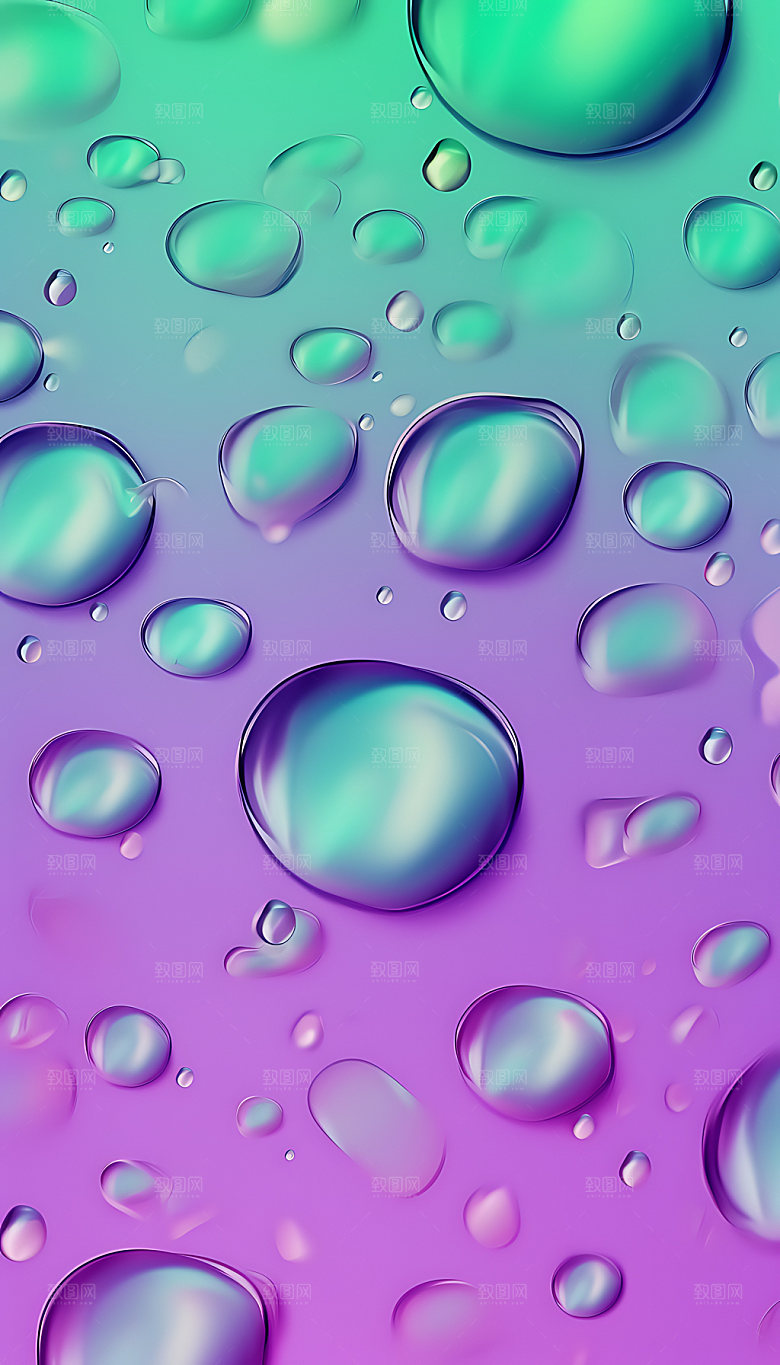 梦幻水滴通透水渍背景