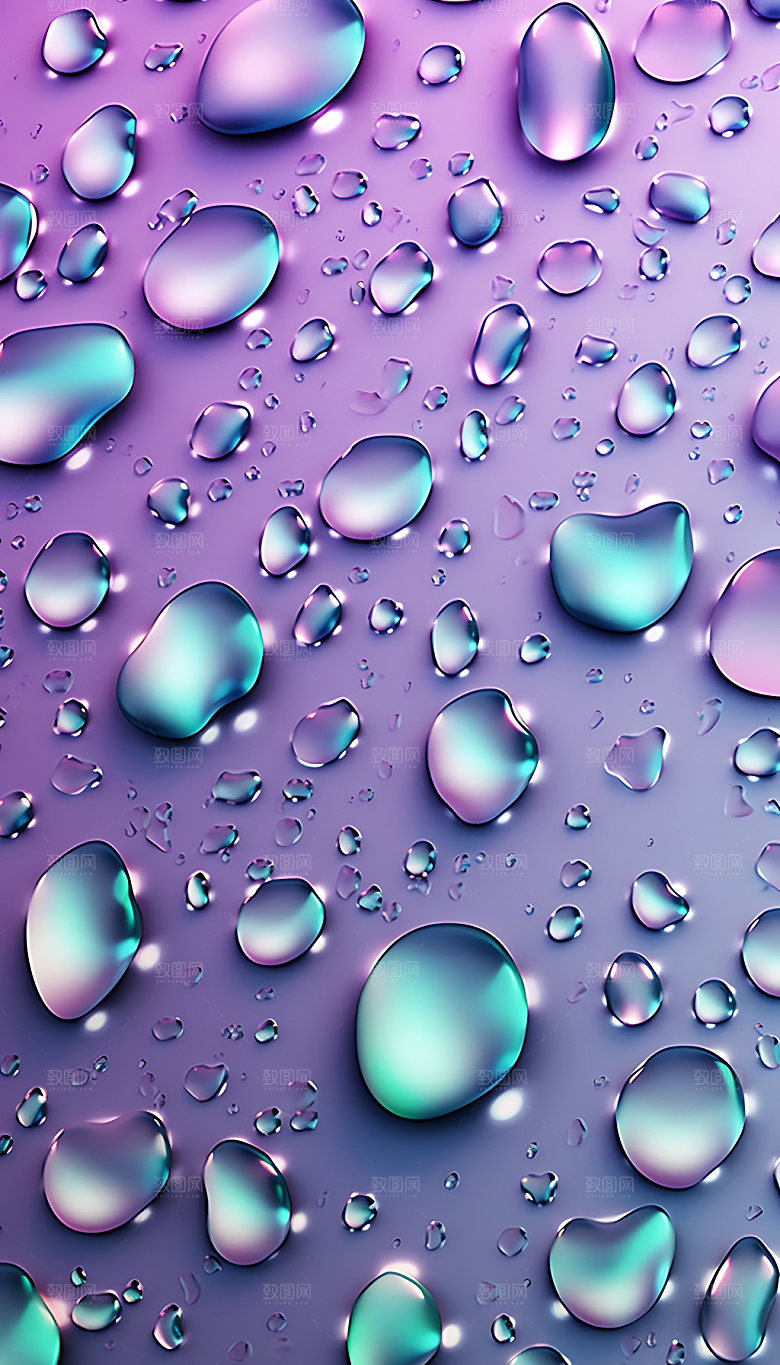 梦幻水滴通透水渍背景