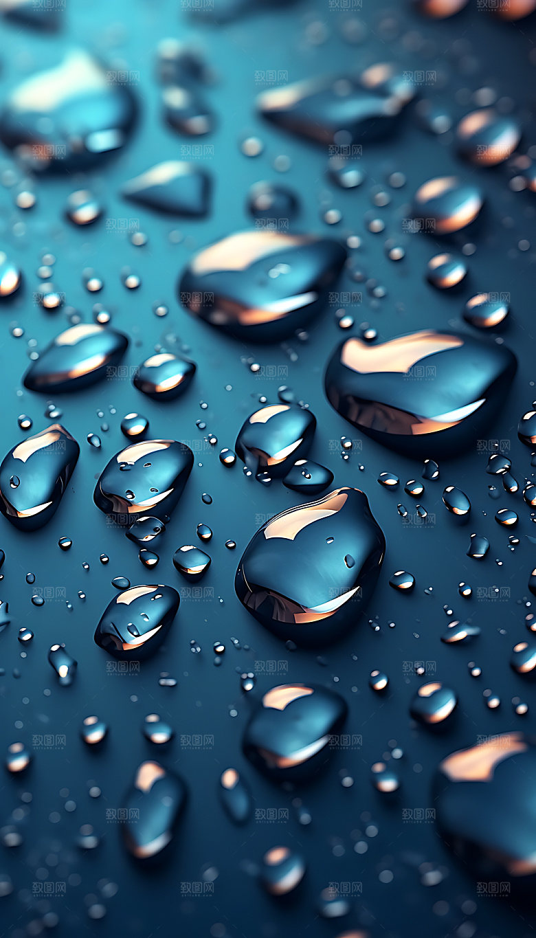 梦幻水滴雨滴通透背景