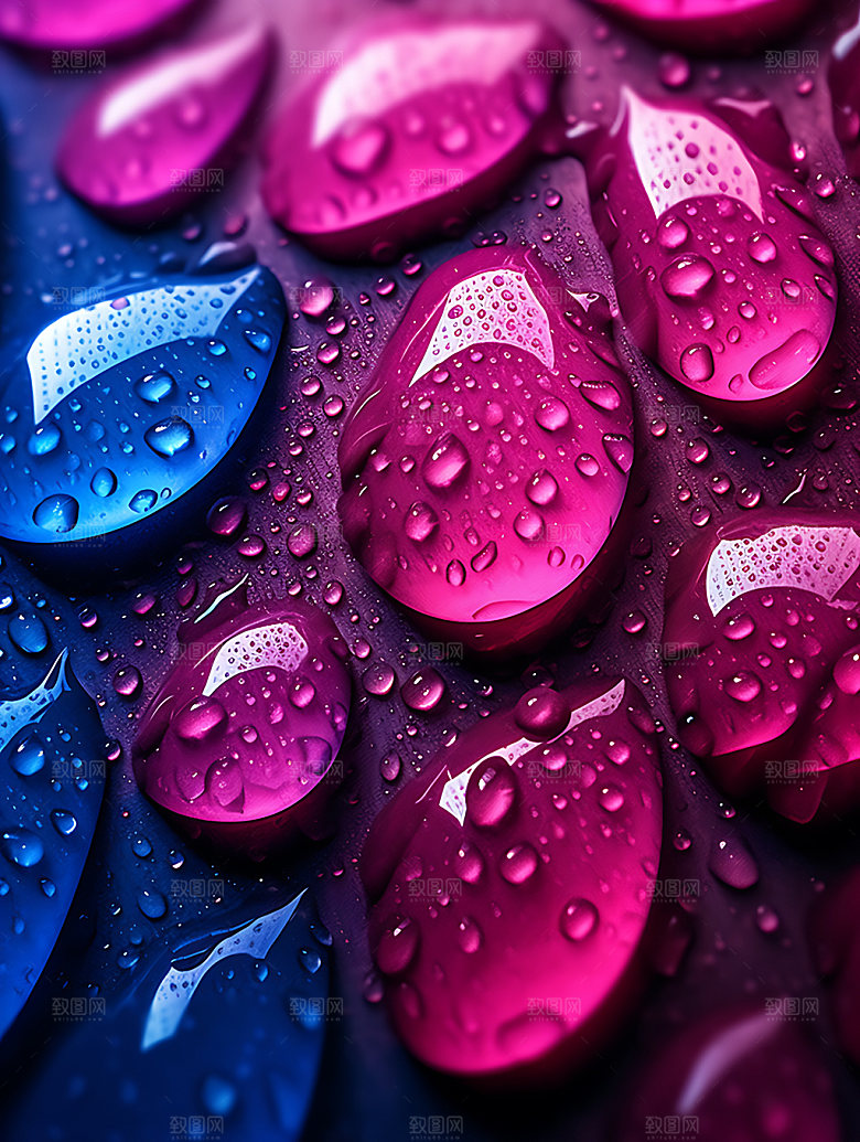 梦幻水滴通透雨滴背景