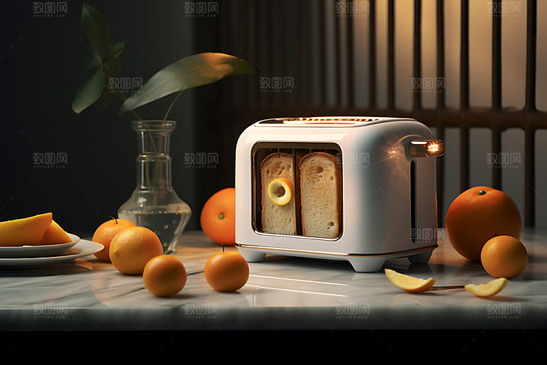 面包机烹饪工具厨房电气效果图