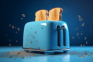 面包机小家电烤面包效果图