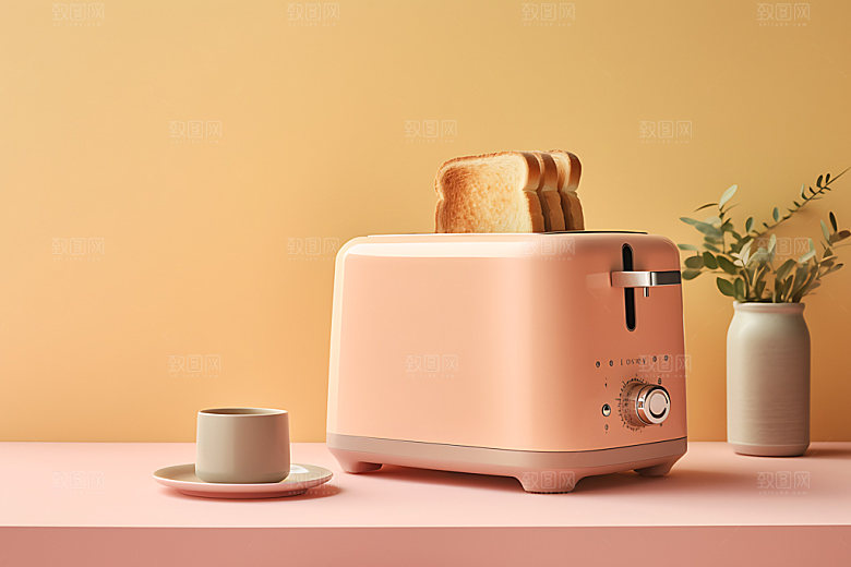 面包机小家电烹饪工具效果图