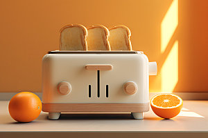 面包机烤面包小家电效果图