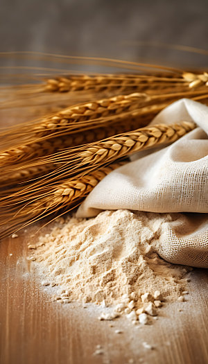 面粉烘焙材料麦子摄影图