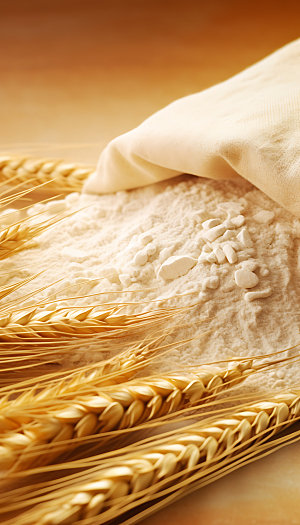 面粉烘焙材料麦子摄影图