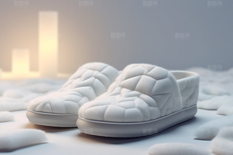 棉拖鞋电商家居摄影图
