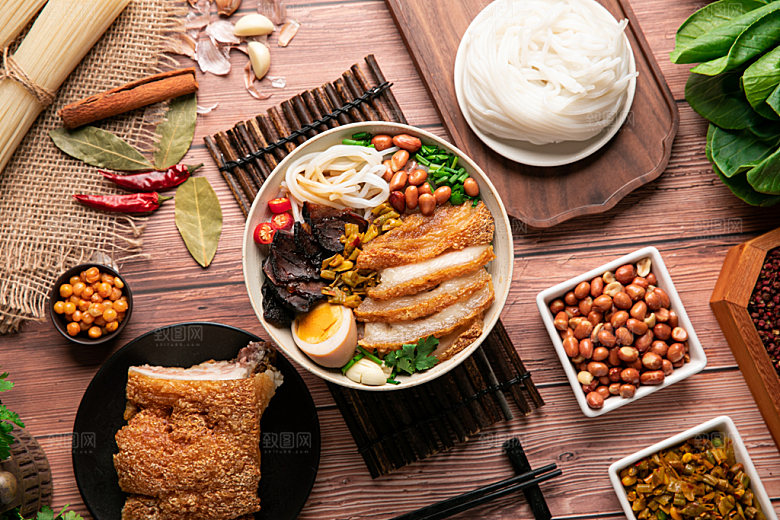 米粉红薯粉特色摄影图