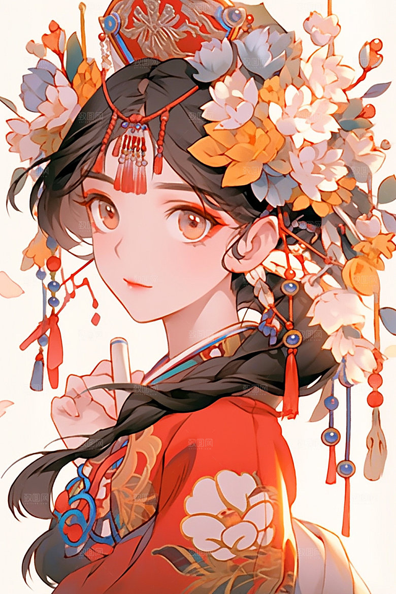 少数民族女孩唯美艺术插画