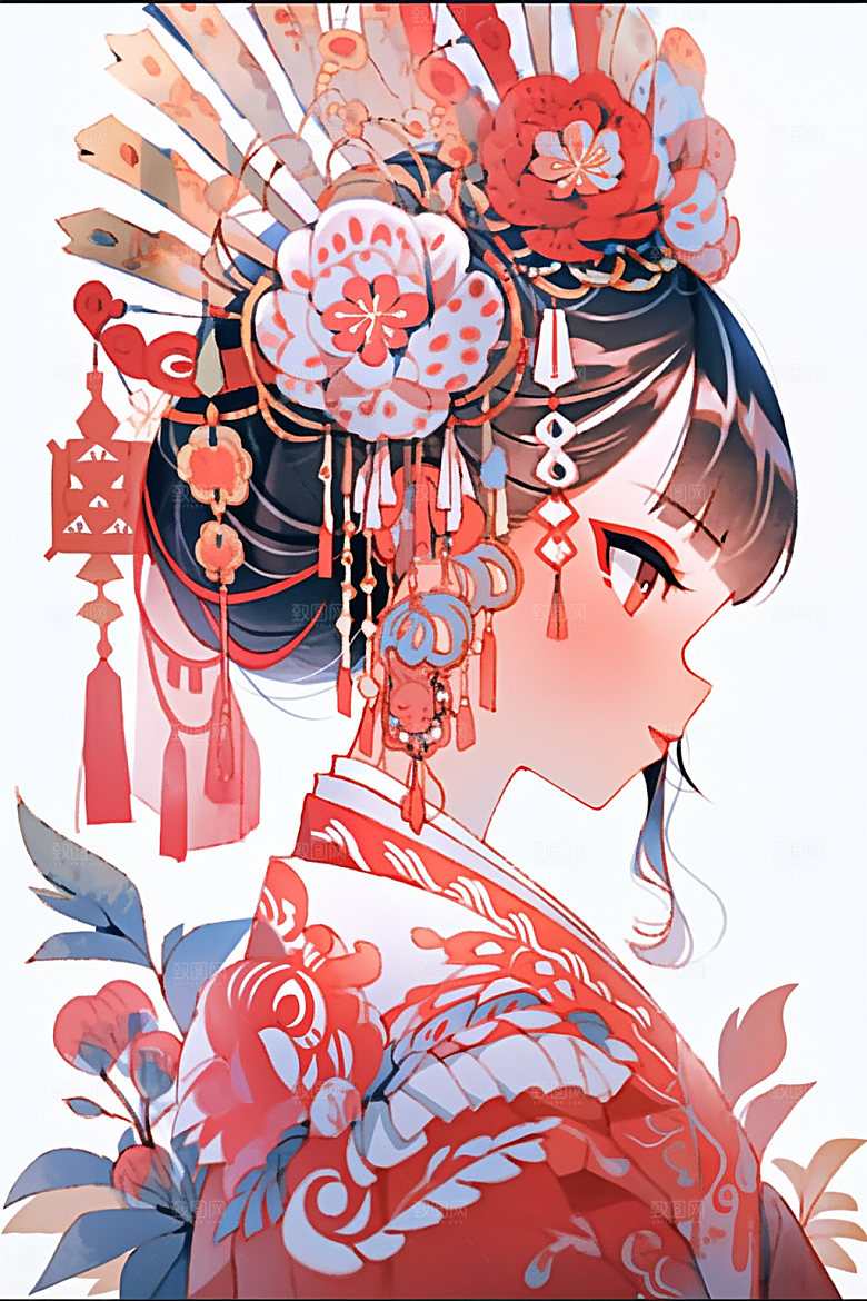 少数民族女孩细腻唯美插画
