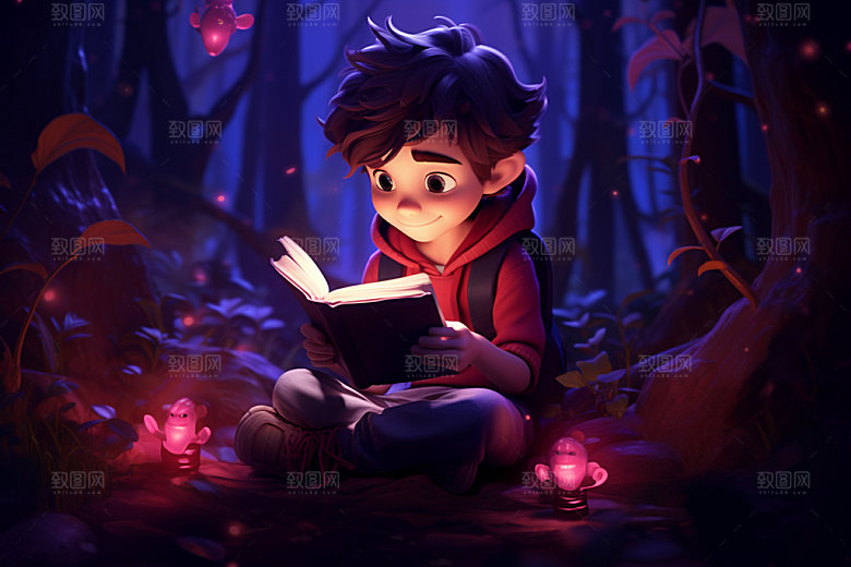 魔法书和儿童立体神秘模型
