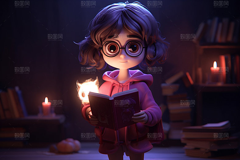 魔法书和儿童神秘立体模型