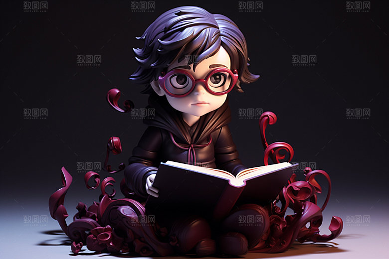 魔法书和儿童立体神秘模型