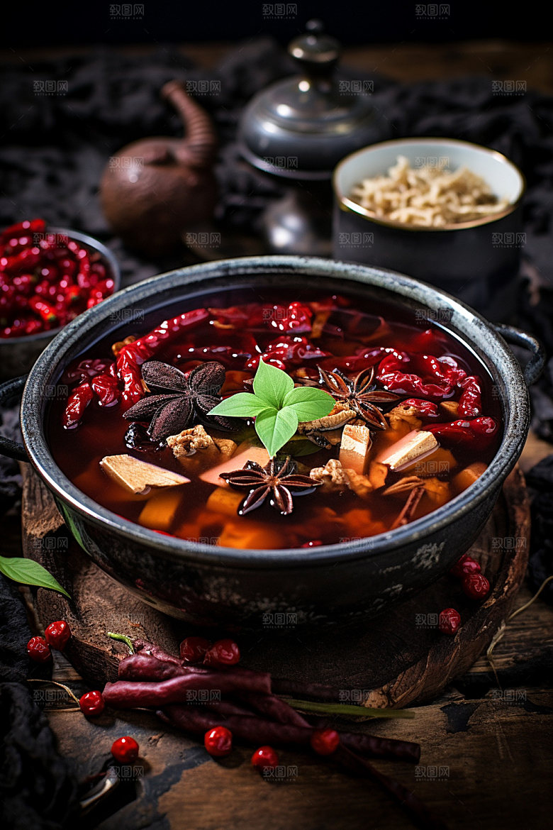 蘑菇菌汤料理山珍摄影图