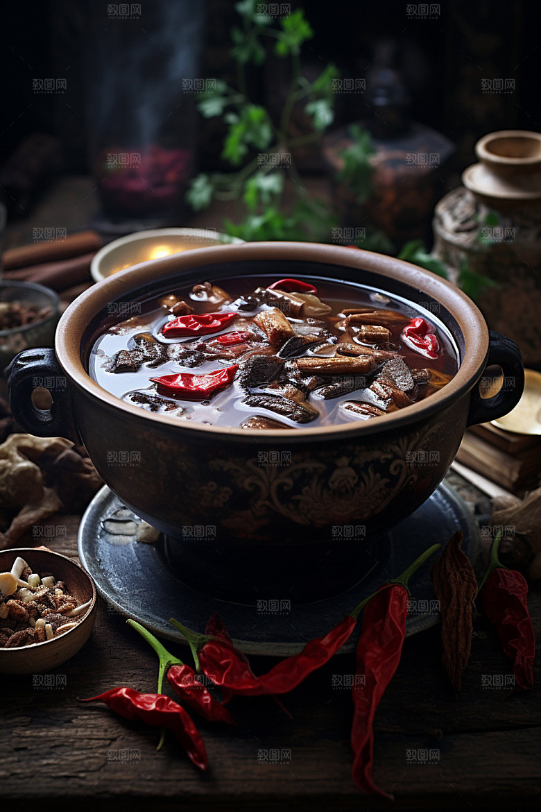 蘑菇菌汤高清料理摄影图
