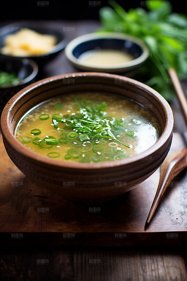 蘑菇菌汤蔬菜美食摄影图