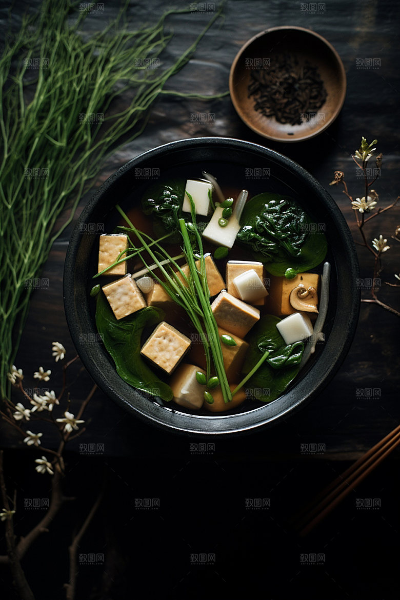 蘑菇菌汤野味美食摄影图