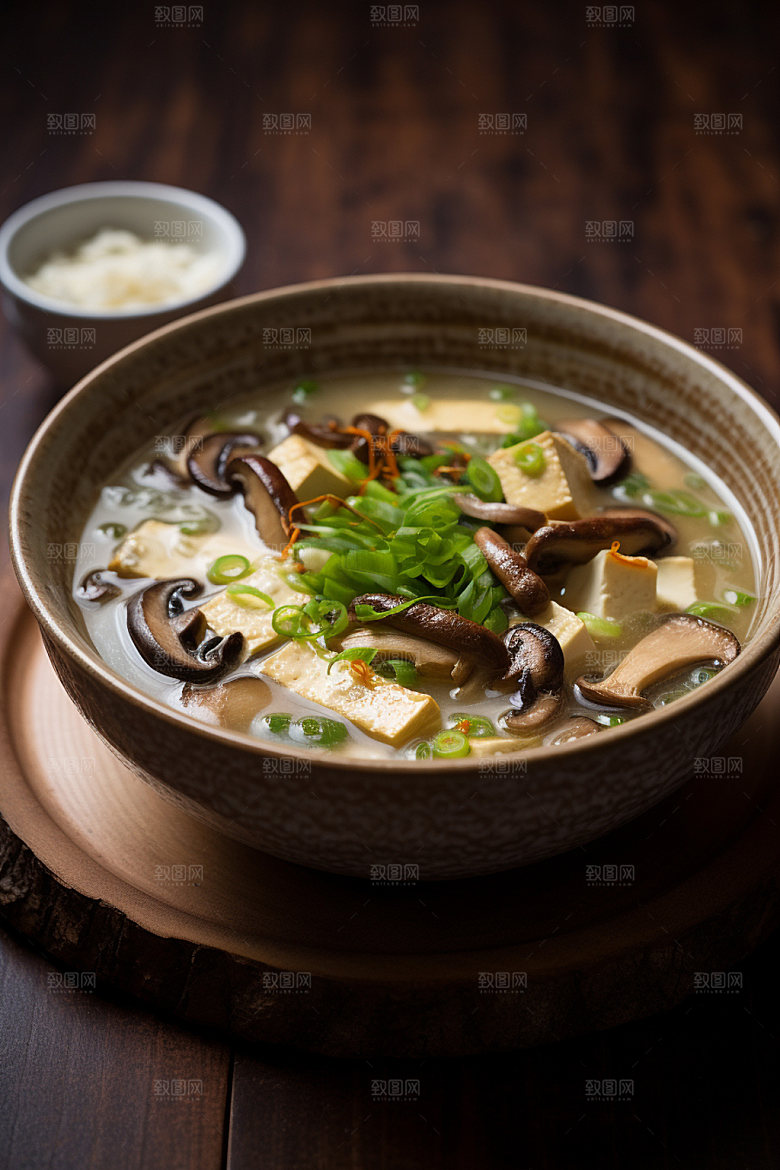 蘑菇菌汤美食高清摄影图