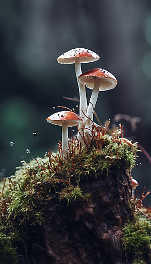 蘑菇植物微距摄影图