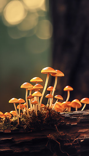 蘑菇菌菇微距摄影图