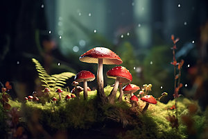 蘑菇菌菇森林摄影图