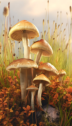 蘑菇植物高清摄影图
