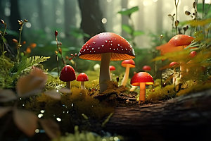 蘑菇高清微距摄影图