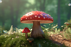 蘑菇微距自然摄影图