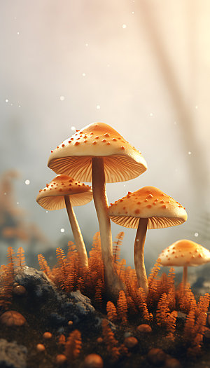 蘑菇微距森林摄影图