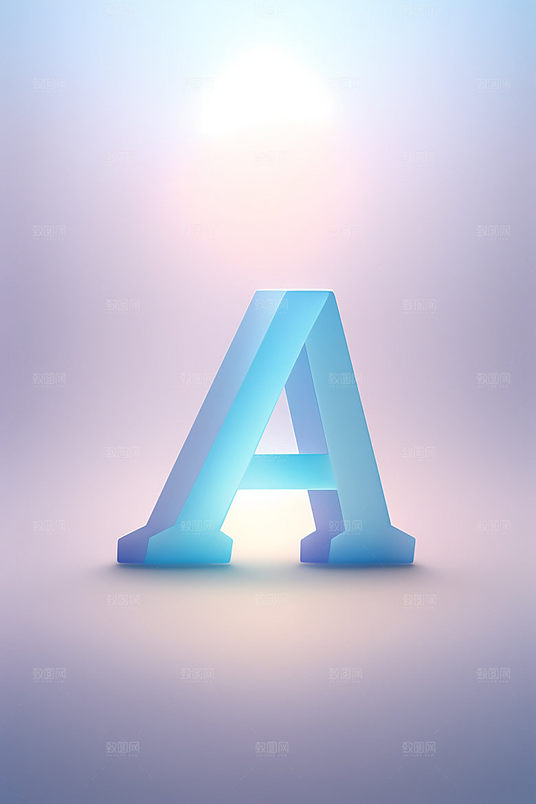 磨砂玻璃字母3D质感艺术字