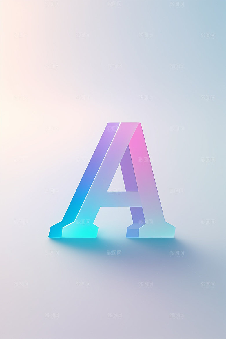 磨砂玻璃字母3D立体艺术字