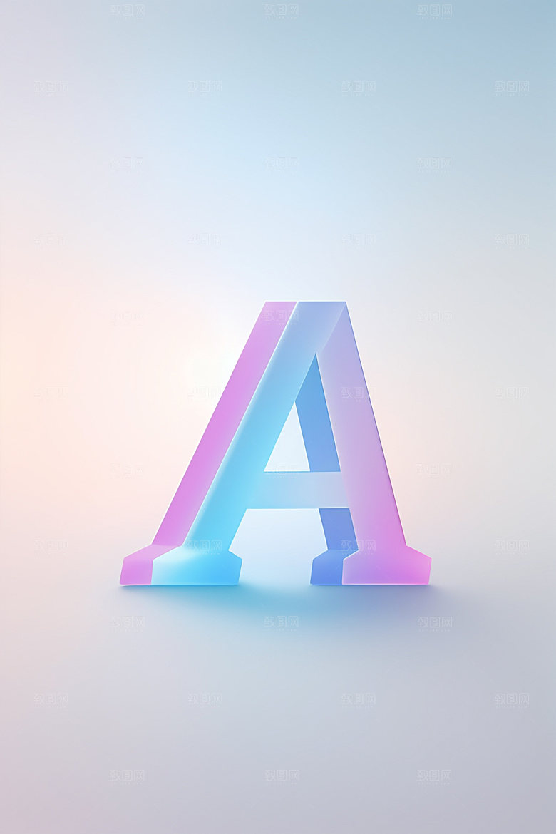 磨砂玻璃字母3D创意艺术字