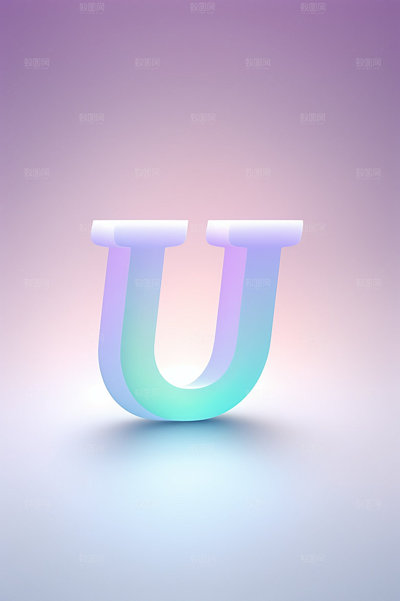 磨砂玻璃字母3D彩色艺术字