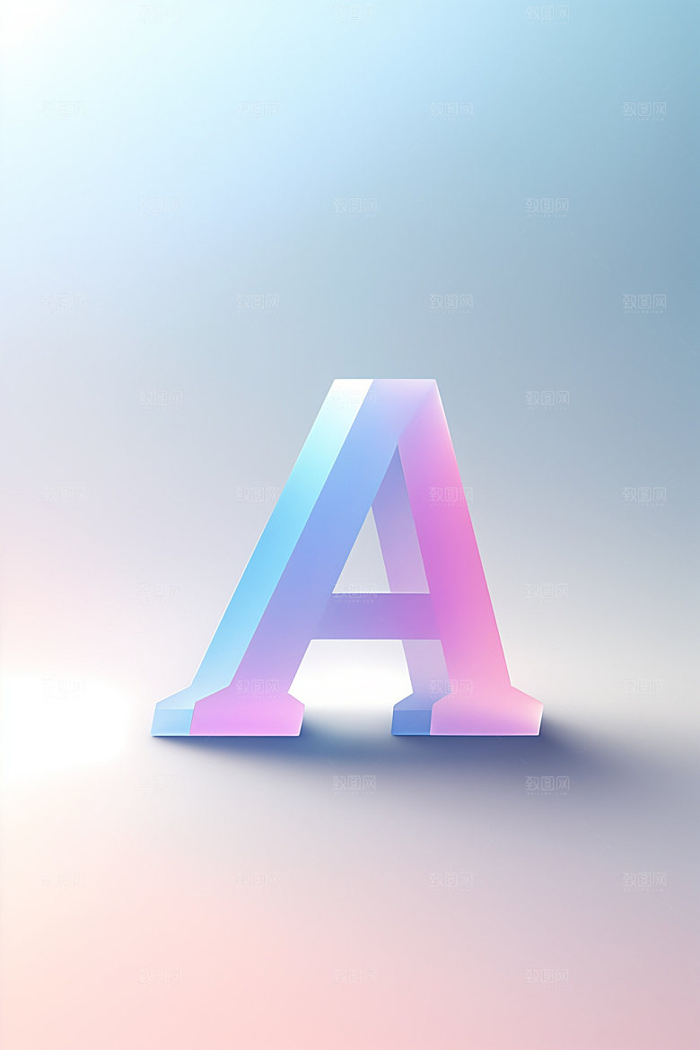 磨砂玻璃字母英文彩色艺术字