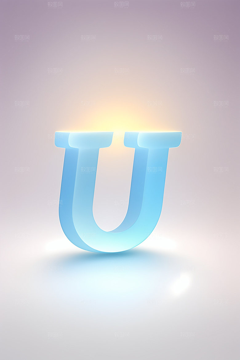 磨砂玻璃字母3D彩色艺术字