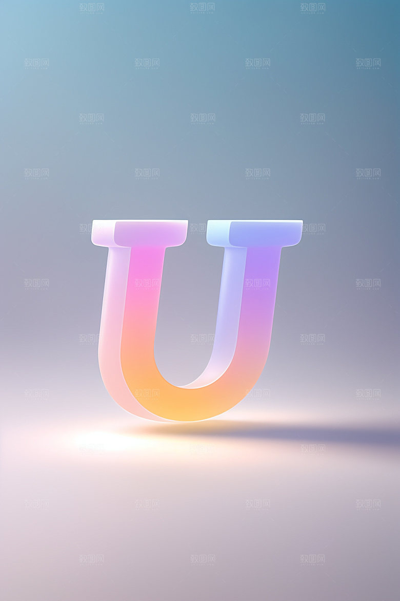 磨砂玻璃字母立体彩色艺术字