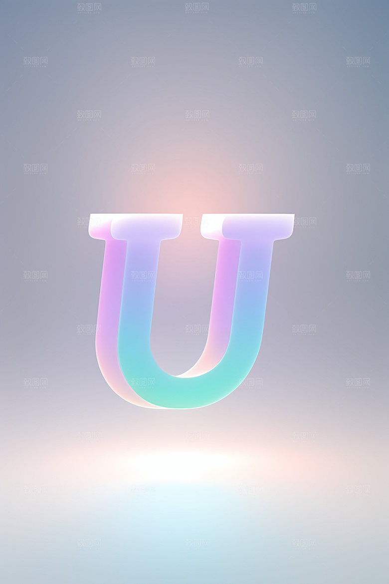 磨砂玻璃字母彩色英文艺术字