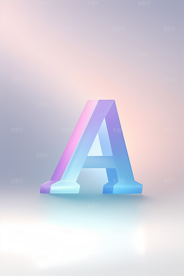 磨砂玻璃字母清爽创意艺术字