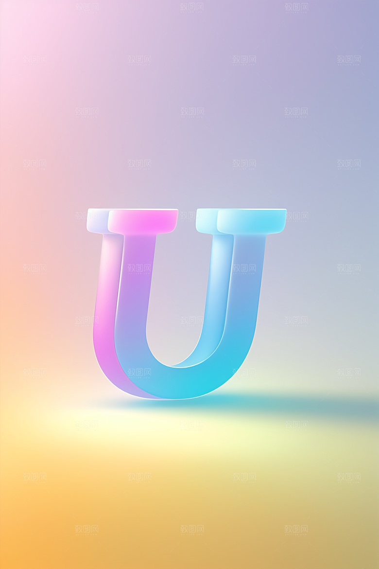 磨砂玻璃字母英文3D艺术字
