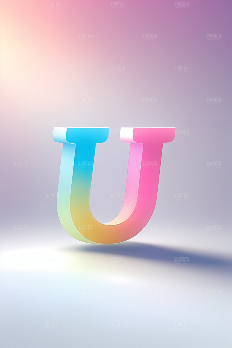 磨砂玻璃字母清爽质感艺术字